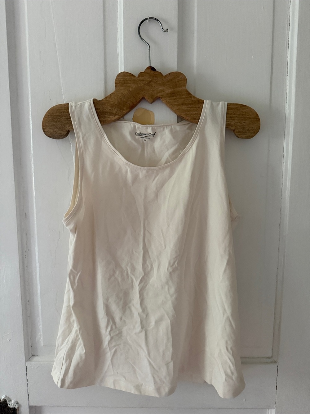 Coldwater Creek Ivory Scoop Neck Tank